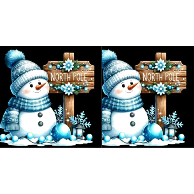 5D Diamond Painting Snowman Mosaic Embroidery Art Craft 30x30cm DIY Full Round Drill Home Decor