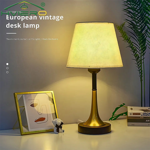 Retro Table Lamp LED Simple Romantic DC 5V Bedroom Bedside Living room Decoration Bulb Warm Remote Control Lighting Night Light