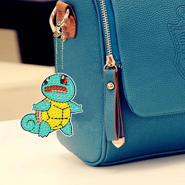 6-12Pcs Pokémon DIY Diamond Painting Keychains Cute Pikachu Rhinestones Art Mosaic Keyring Women Bag Pendant Decor Craft Gift