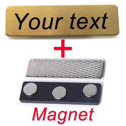 70*20MM Customized Brooch Pin Personalize Engrave Your Text Logo Business ID Plate Steel Metal Letterbox Mailbox Tag Name Badges