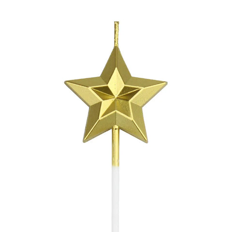 Cute Birthday Cake Candle Diamond Heart Star Shape Candles Creative 3D Lovely Cupcake Candle Children's Party Decoration