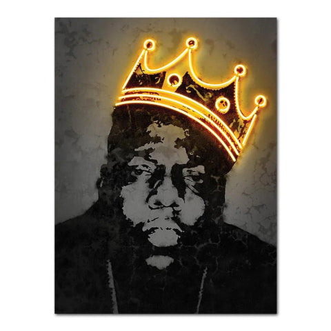 Abstract Rapper Wall Art Home Decor Poster Neon Effect Hip Hop Artist 2Pac Canvas Paint Bedroom Decoration Mural Picture Print