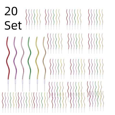 6pcs Birthday Candles Spiral Cake Candles  Long Thin Cake Candles For Wedding Party And Cake Decoration