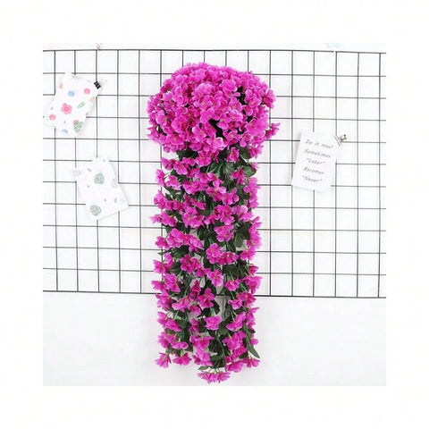 1pc Violet Hanging Flowers Artificial Decor, Petal Silk Violet Simulation Hanging Plant, Faux Hanging Violets Hanging Artificial