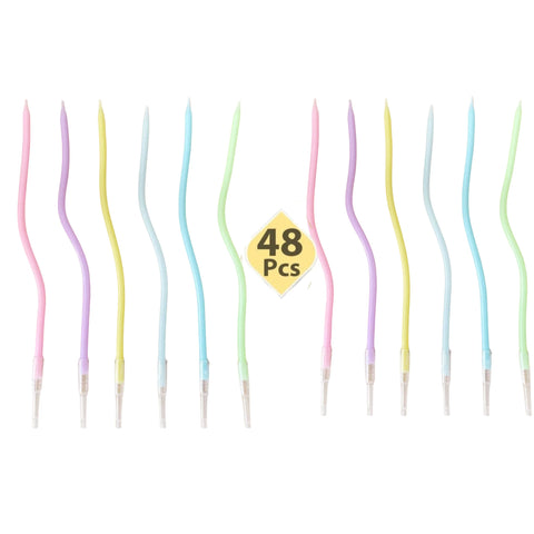 6pcs Birthday Candles Spiral Cake Candles  Long Thin Cake Candles For Wedding Party And Cake Decoration