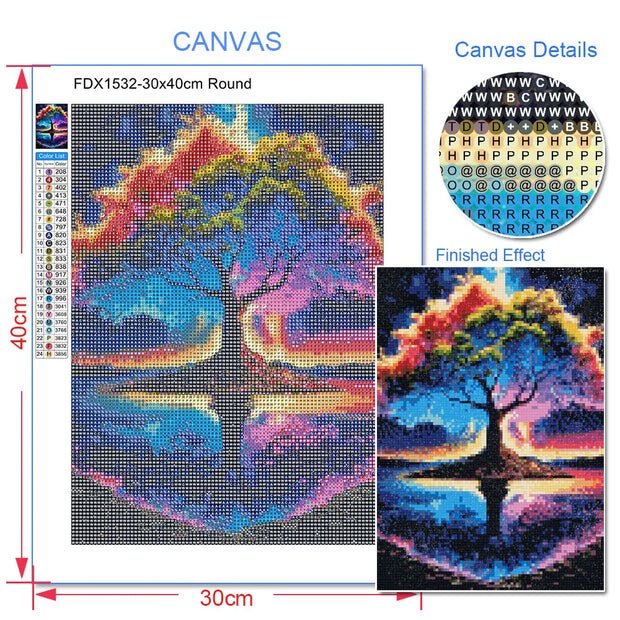 5D Diy Diamond Painting Fantasy Moon Tree Landscape Full Drill Rhinestones Mosaic Embroidery Handmade Products Home Decor Gift