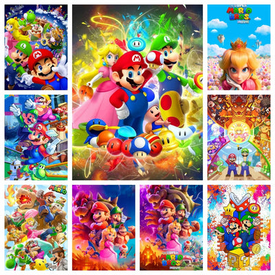 Japanese Anime 5d Diamond Painting Kit M-Marios Bowser Embroidery Jewelry Handmade DIY Mosaic Home Decoration Children's Gift