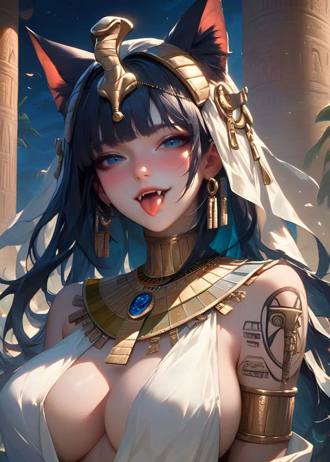 Fashion Cartoon Anime Girl Egyptian Style Sexy Goddess Posters Prints Canvas Painting Wall Art Picture Living Room Home Decor