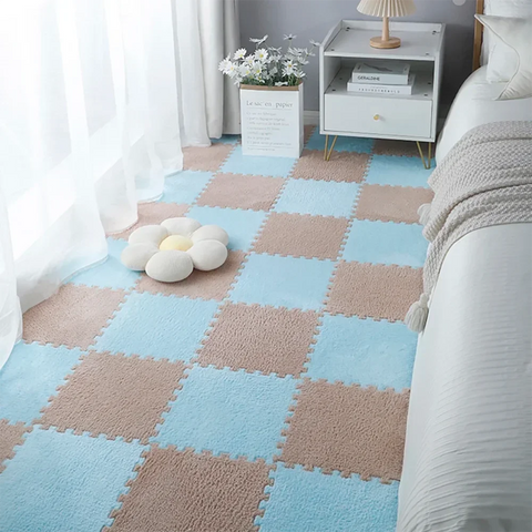 Soft Plush Children's Mat Baby Toys Eva Foam Puzzle Carpet Warm Children Play Mats Interlocking Rugs Infant Carpet 30*30*1cm