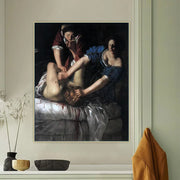 Artemisia Gentileschi " Judith Beheading Holofernes "Canvas Oil Painting Aesthetics Artwork Print Picture Backdrop Hanging Decor