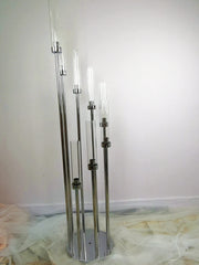 Metal Candle Holders for Party Decoration, Round Base, Wedding Table Centerpiece, Candelabra Pillar Stand, Road Lead, 10Pcs
