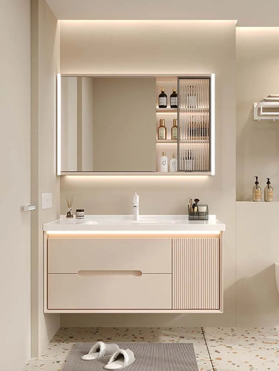 Cream wind bathroom cabinet ceramic integrated basin toilet wash basin washbasin cabinet combination washbasin basin bathroom ca