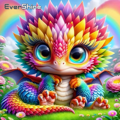 Evershine DIY Diamond Embroidery Dragon Animal Mosaic Cartoon Picture Rhinestones Full Square Round Painting Home Decoration