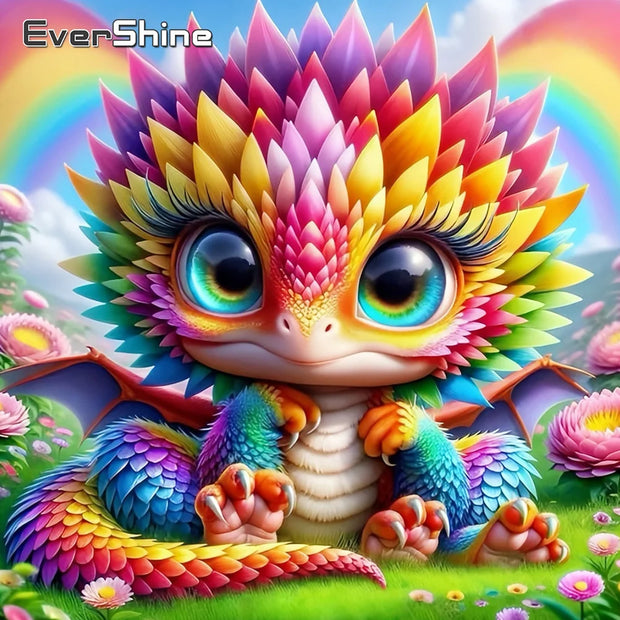 Evershine DIY Diamond Embroidery Dragon Animal Mosaic Cartoon Picture Rhinestones Full Square Round Painting Home Decoration