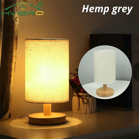 Hessian Solid Wood Decorative Lamp 5V Remote Control Usb Table Desk Bedroom Bedsid Study Home Stay LED Night Light Energy Saving