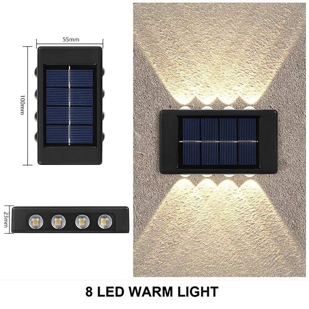 Outdoor Solar LED Wall Lights Waterproof Led Solar Lamp Up And Down Luminous Lighting For Garden Balcony Yard Street Decor Lamps