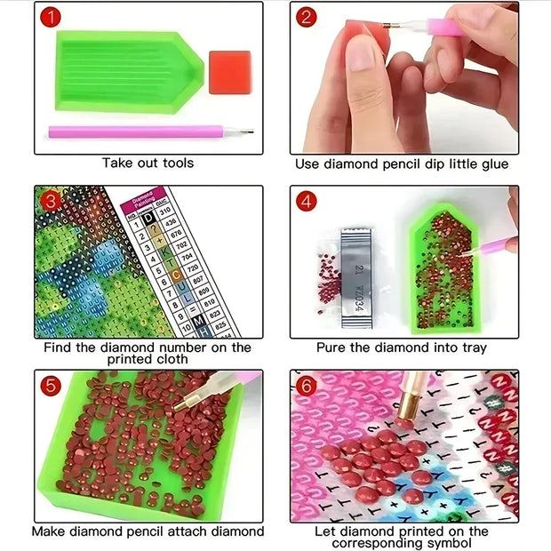 Japanese Anime 5d Diamond Painting Kit M-Marios Bowser Embroidery Jewelry Handmade DIY Mosaic Home Decoration Children's Gift