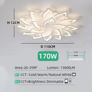 IRALAN Led Ceiling Light Dimmable Brightness Art Deco Lighting Fixtures Phone APP Control Cold Warm Light