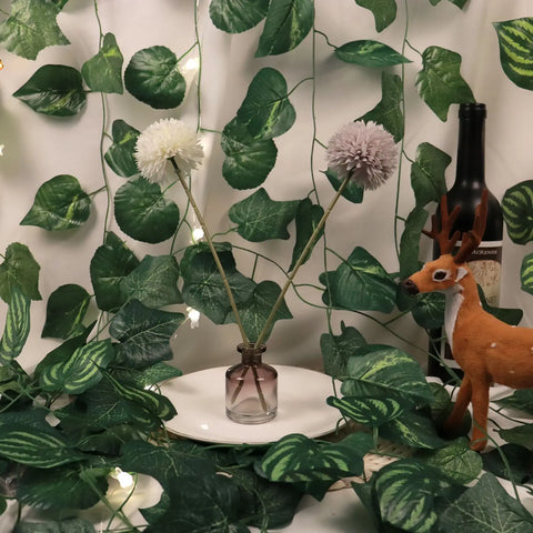 240cm Leaf Vine Artificial Hanging Plants Liana Silk Fake Ivy Leaves For Wall Green Garland Decoration Home Decor Party Vines