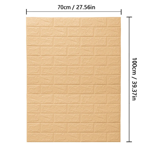 70cmx1m/2m/3m/5m/10m Wallpaper Brick 3D Wall Sticker Foam Self Adhesive DIY Living Room Decor Waterproof Paper