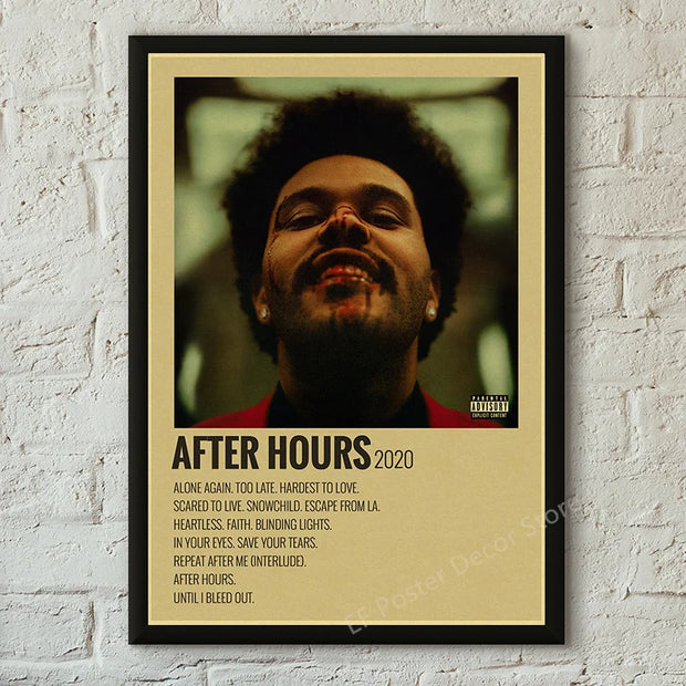 The Weeknd Retro Poster Aesthetic Prints Starboy/After Hours/Trilogy Painting Vintage Home Room Bar Cafe Art Wall Decor Picture