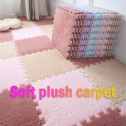 1-20pcs Soft Suede Carpet  Anti-slip and Shockproof Sports Fitness Mat EVA Foam Puzzle Warm Carpet Children's Room Baby Play Mat