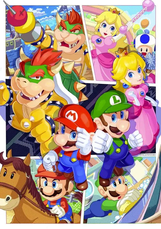Japanese Anime 5d Diamond Painting Kit M-Marios Bowser Embroidery Jewelry Handmade DIY Mosaic Home Decoration Children's Gift