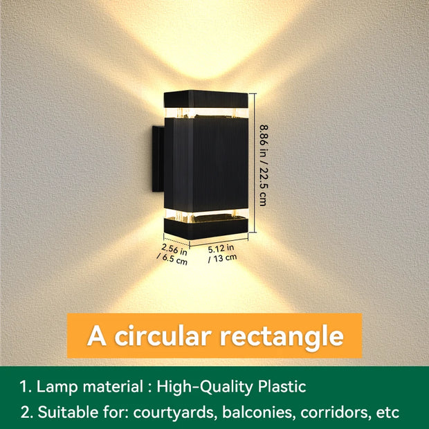 Wall Light Waterproof Lamp LED External Wall Washer Sconces Lighting For Porch Street Garden Home Decoration E27 Light Bulb