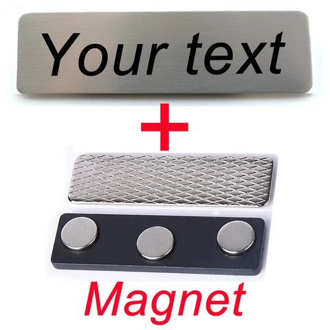 70*20MM Customized Brooch Pin Personalize Engrave Your Text Logo Business ID Plate Steel Metal Letterbox Mailbox Tag Name Badges