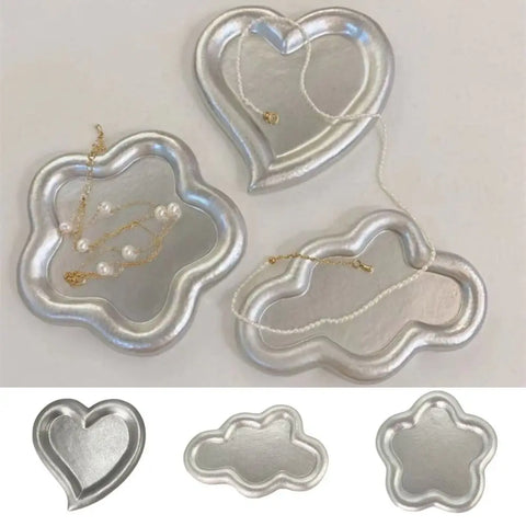 Luxury Background Props Flower Jewelry Dish Resin Creative Jewelry Tray Holder Durable Ins Necklace Display Tray Craft Show