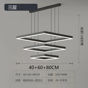Modern Square Led Pendant Lamp Dimmable for Table Dining Living Room Bedroom Kitchen Hall Chandelier Home Decor Lighting Fixture
