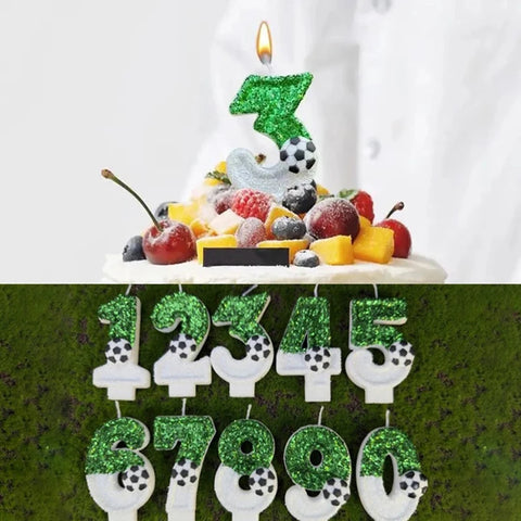 Football Cake Candles Birthday Number Candles Soccer Candles Cupcake Toppers Cake Decorating Supplies Football