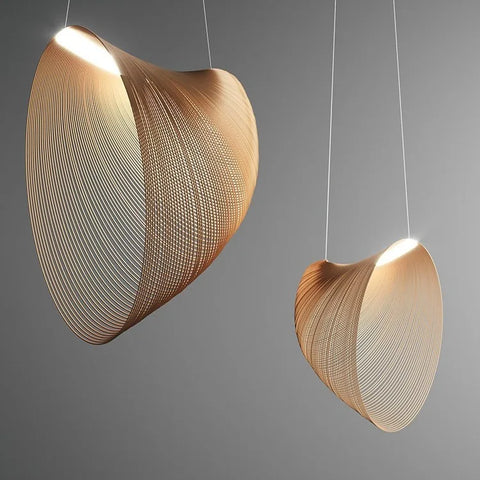 Nordic Designer Birch Wood LED Light Pendant Lamp for Staircase Kitchen Restaurant Room Decor Chandelier Home Decor Art Lighting