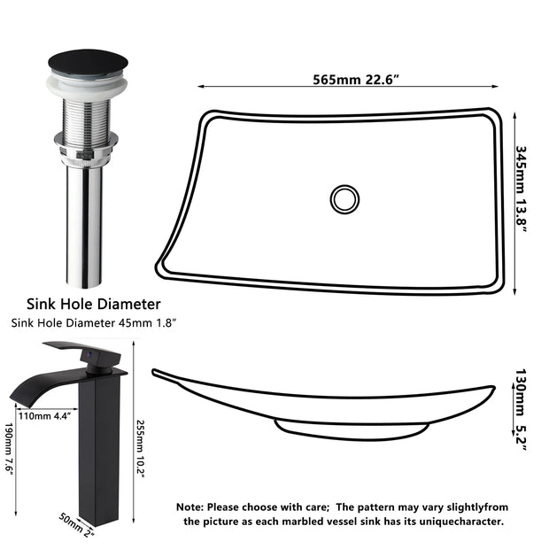 ZAPPO Commercial Bathroom Vessel Sink Large Vessel Sink Bowl With Faucet Above Counter Top Oval Bowl Sinks For Bathroom,Hotel
