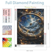 SDOYUNO Diamond Mosaic Landscape Clock Diamond Painting Cross Stitch Full Round Drill Embroidery Bedroom Decoration