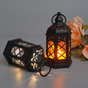Led Electronic Candle Light Hexagonal Wind Light Portable Handheld Small Lantern Small Night Light Decorative Ornament