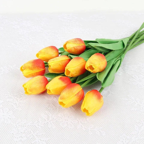 10pcs Tulip Artificial Bouquet Artificial Flower Wedding Bridal Bouquet Outdoor Home Garden Bouquet Party Vase Decorative Plant