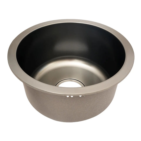 Stainless Steel Washbasin, Gray Round Kitchen Sink Renovation Single Washbasin for Bathroom Kitchen
