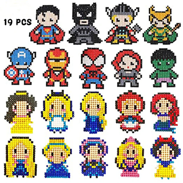 Children's Handmade Diamond Painting Sitcker Pokemon Kit Digital Rod-Shaped Diamond Painting Kit For Cartoon Nnimals Easy to DIY