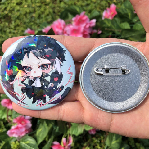 Anime Bungo Stray Dogs Nakajima Atsushi dazai osamu Kunikida Doppo Edogawa Rampo Cosplay Badge Pin SPTE Tinplate Brooch Prop