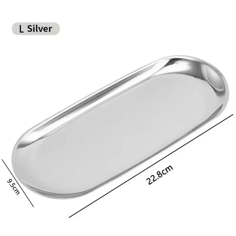 Modern Simple Metal Stainless Steel Storage Tray Jewelry Display Tray Shooting Props Trinkets Display Box Multi-functional