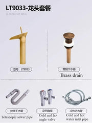 2024 new style Villa Garden outdoor wash basin ceramic wash basin small family column wash table bathroom sink black