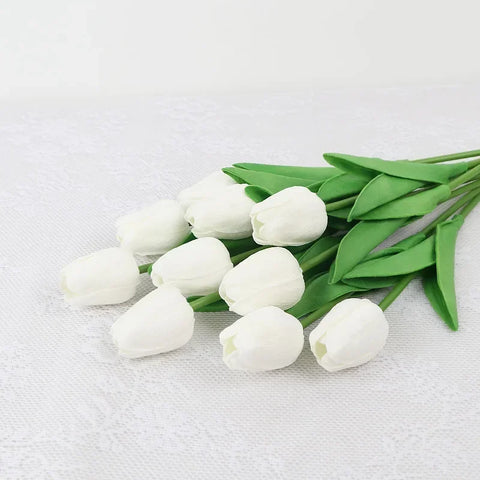 10pcs Tulip Artificial Bouquet Artificial Flower Wedding Bridal Bouquet Outdoor Home Garden Bouquet Party Vase Decorative Plant