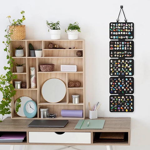 Hanging Enamel Lapel Pin Display Panels Felt Badge Button Brooch Storage Holder Jewelry Necklace Display Stand Earring Organizer