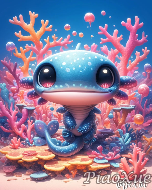 Cartoon Animation Axolotl Adventures  5D  Diamond Painting Cute Adventure Creatures DIY Mosaic Embroidery Cross Stitch