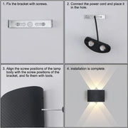 LED Wall Lamp Outdoor Waterproof Up Down luminous lighting Indoor Stair Garden Sconce Light Plastic 6W 10W AC110-220V
