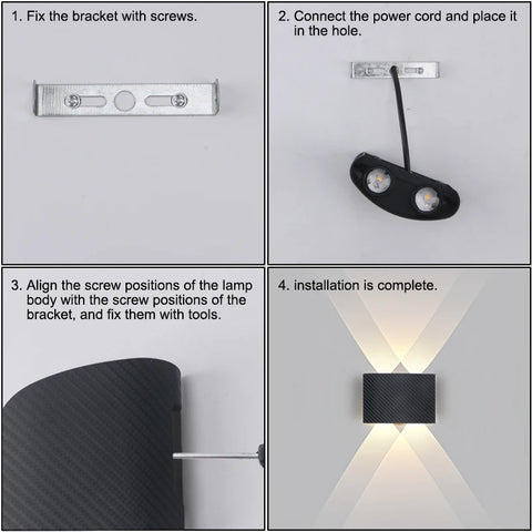 LED Wall Lamp Outdoor Waterproof Up Down luminous lighting Indoor Stair Garden Sconce Light Plastic 6W 10W AC110-220V