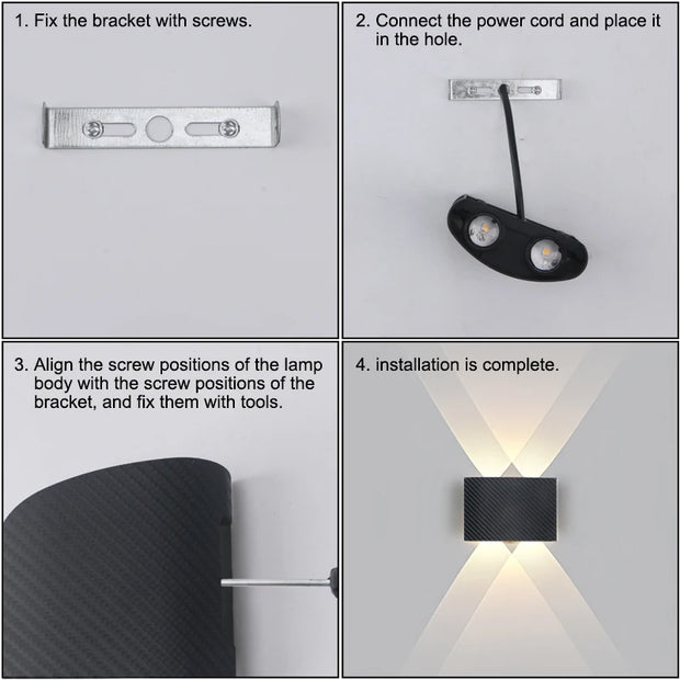 LED Wall Lamp Outdoor Waterproof Up Down luminous lighting Indoor Stair Garden Sconce Light Plastic 6W 10W AC110-220V