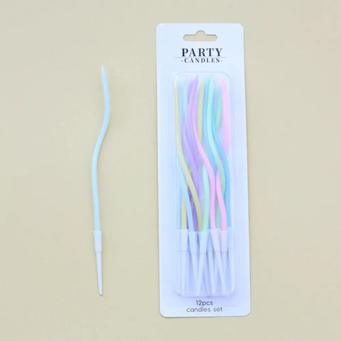 6pcs Birthday Candles Spiral Cake Candles  Long Thin Cake Candles For Wedding Party And Cake Decoration