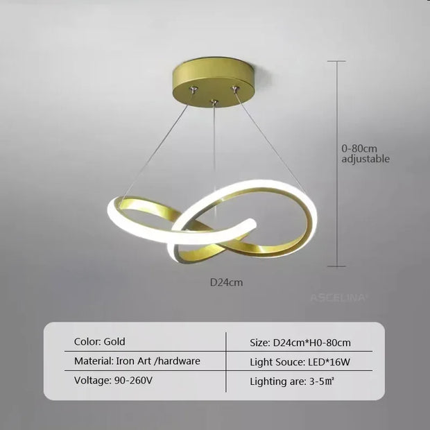 LED Line Pendant Light Modern 24/30cm Aluminium Hanging Lamp For Entrance Hallway Passage Restaurant Indoor Illumination Fixture